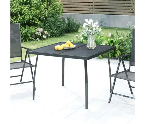 Dārza Galds, Antracītpelēks, 100X100X72 Cm, Tērauda Siets Vidaxl