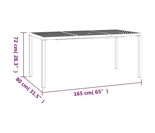 Sodo Stalas, Antracito Spalvos, 165X80X72cm Plienas