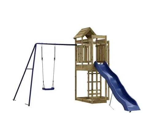 Lauko Žaidimų Aikštelės Komplektas, Impregnuota Pušies Mediena