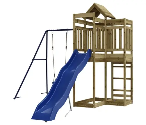 Lauko Žaidimų Aikštelės Komplektas, Impregnuota Pušies Mediena