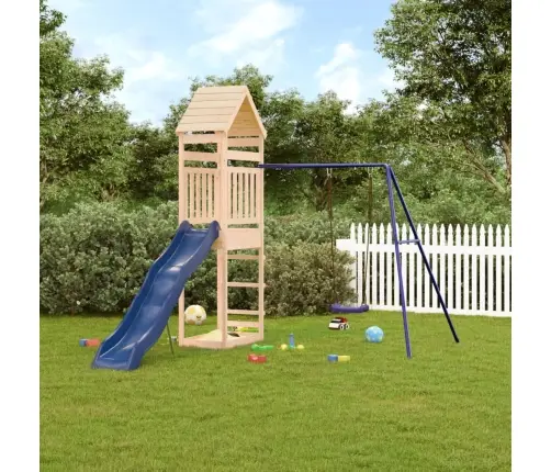 Lauko Žaidimų Aikštelės Komplektas, Pušies Medienos Masyvas