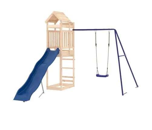 Lauko Žaidimų Aikštelės Komplektas, Pušies Medienos Masyvas