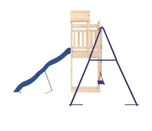 Lauko Žaidimų Aikštelės Komplektas, Pušies Medienos Masyvas