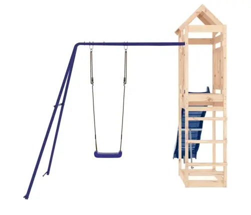 Lauko Žaidimų Aikštelės Komplektas, Pušies Medienos Masyvas