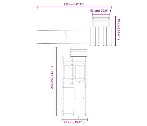 Āra Rotaļu Laukums, Priedes Masīvkoks Vidaxl