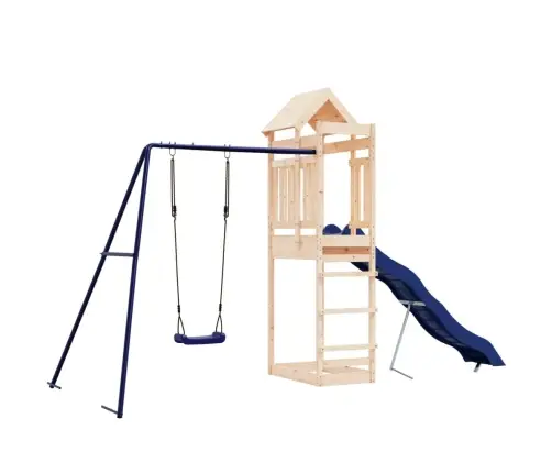 Lauko Žaidimų Aikštelės Komplektas, Pušies Medienos Masyvas