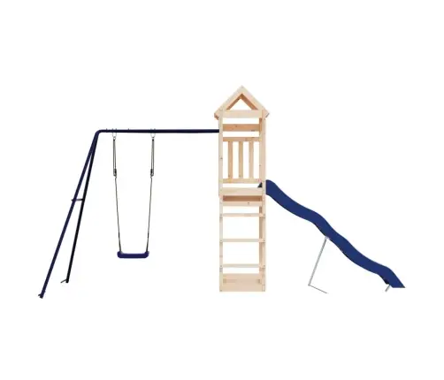 Lauko Žaidimų Aikštelės Komplektas, Pušies Medienos Masyvas