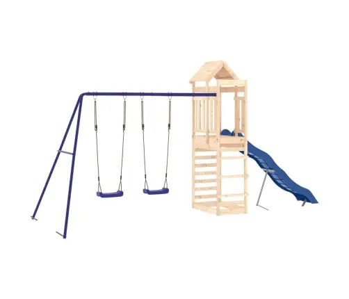 Lauko Žaidimų Aikštelės Komplektas, Pušies Medienos Masyvas