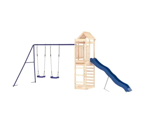 Lauko Žaidimų Aikštelės Komplektas, Pušies Medienos Masyvas