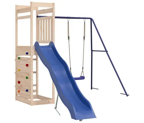 Lauko Žaidimų Aikštelės Komplektas, Pušies Medienos Masyvas