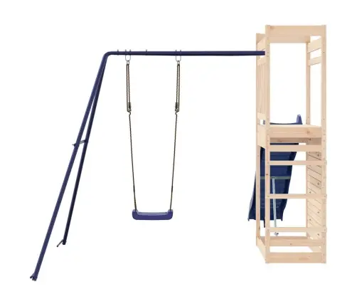 Lauko Žaidimų Aikštelės Komplektas, Pušies Medienos Masyvas