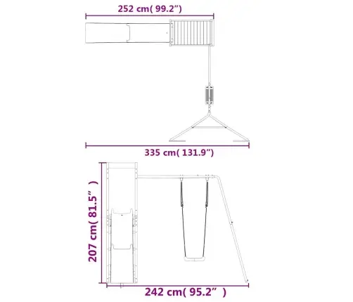Āra Rotaļu Laukums, Impregnēts Priedes Koks Vidaxl