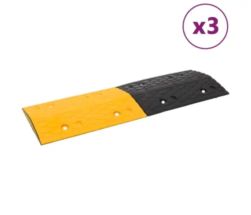 Kiirusetõke 3 Tk, Kollane Ja Must, 97 X 32,5 X 4 cm Kumm