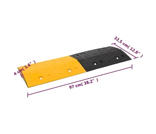 Kiirusetõke 3 Tk, Kollane Ja Must, 97 X 32,5 X 4 cm Kumm