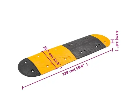Rampa, Dzeltena, Melna, 323X32,5X4 Cm, Gumija Vidaxl
