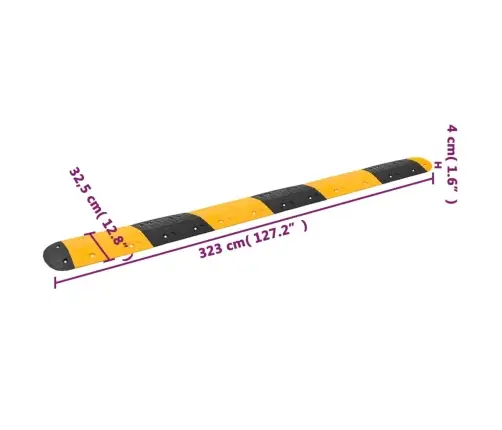 Rampa, Dzeltena, Melna, 323X32,5X4 Cm, Gumija Vidaxl
