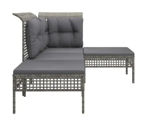 4-Daļīgs Dārza Atpūtas Mēbeļu Komplekts, Pelēka Pe Rotangpalma Vidaxl