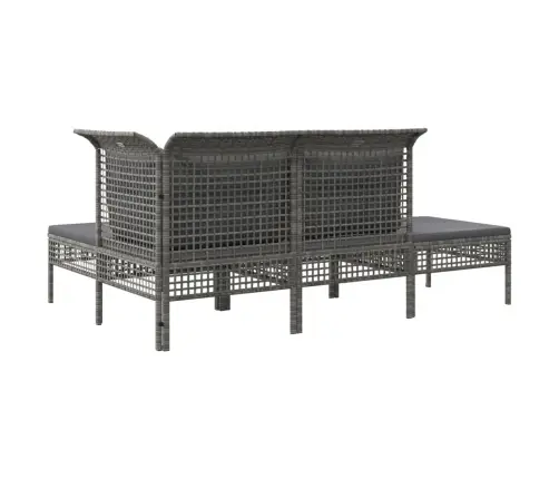 4-Daļīgs Dārza Atpūtas Mēbeļu Komplekts, Pelēka Pe Rotangpalma Vidaxl