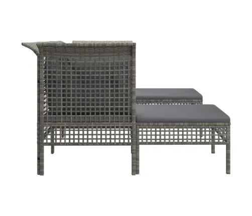 Sodo Komplektas Su Pagalvėlėmis, 5 Dalių, Pilkas, Poliratanas