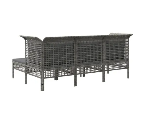 Sodo Komplektas Su Pagalvėlėmis, 5 Dalių, Pilkas, Poliratanas