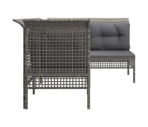 Sodo Komplektas Su Pagalvėlėmis, 4 Dalių, Pilkas, Poliratanas