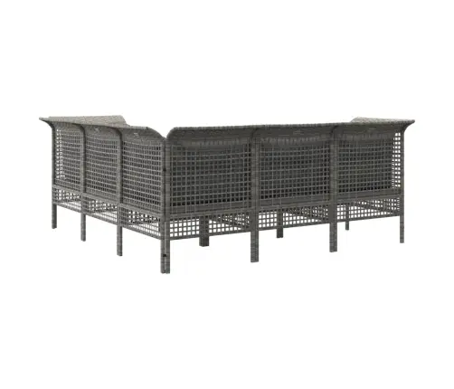 5-Osaline Aiamööbli Komplekt Patjadega, Hall, Polürotang 5-Osaline Aiamööbli Komplekt Patjadega, Hall, Polürotang