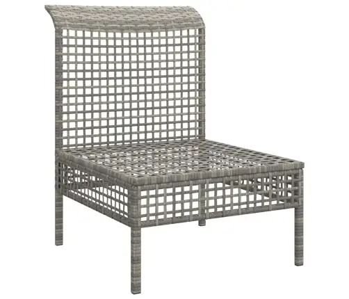 Vidējais Dārza Dīvāns, Spilveni, Pelēka Pe Rotangpalma Vidaxl Vidējais Dārza Dīvāns, Spilveni, Pelēka Pe Rotangpalma Vidaxl