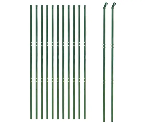 Stiepļu Žogs, Zaļš, 1,6X25 M, Cinkots Tērauds Vidaxl