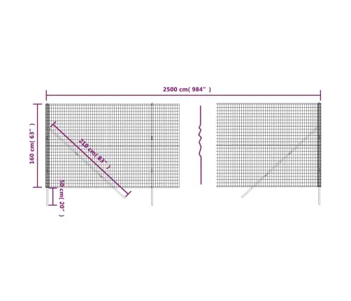 Stiepļu Žogs, Zaļš, 1,6X25 M, Cinkots Tērauds Vidaxl