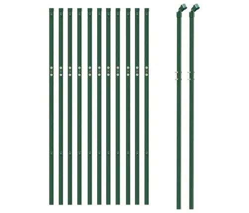 Stiepļu Žogs, Zaļš, 0,8X25 M, Cinkots Tērauds Vidaxl