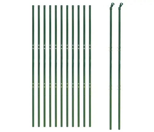 Stiepļu Žogs, Zaļš, 1,6X25 M, Cinkots Tērauds Vidaxl