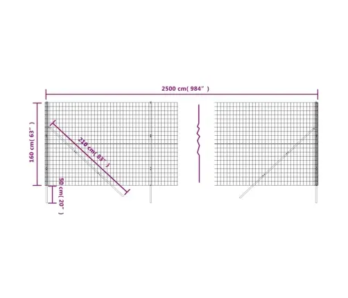 Stiepļu Žogs, Zaļš, 1,6X25 M, Cinkots Tērauds Vidaxl