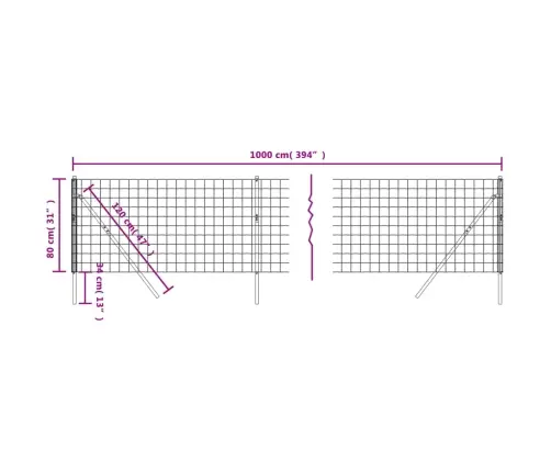 Traataed, Roheline, 0,8 X 10 M, Tsingitud Teras