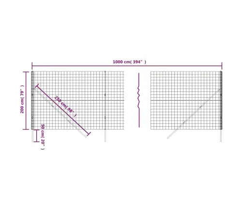 Traataed, Roheline, 2 X 10 M, Tsingitud Teras