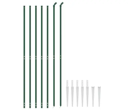 Stiepļu Žogs Ar Zemes Mietiņiem, Zaļš, 1,4X10 M Vidaxl