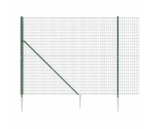 Vielinė Tinklinė Tvora Su Smaigais, Žalios Spalvos, 1,6X25M