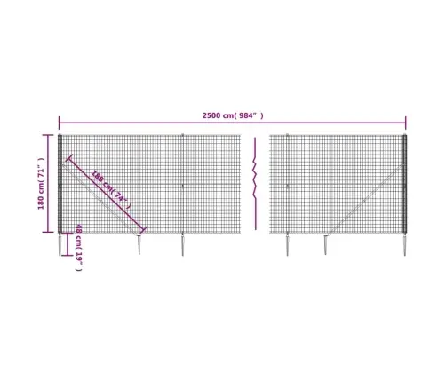 Stiepļu Žogs Ar Zemes Mietiņiem, Zaļš, 1,8X25 M Vidaxl