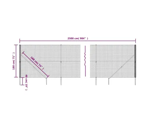 Stiepļu Žogs Ar Zemes Mietiņiem, Zaļš, 1,8X25 M Vidaxl