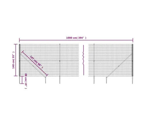 Traataed Vaiadega, Roheline, 1,4 X 10 M