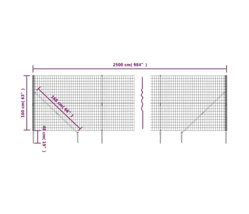 Vielinė Tinklinė Tvora Su Smaigais, Žalios Spalvos, 1,6X25M