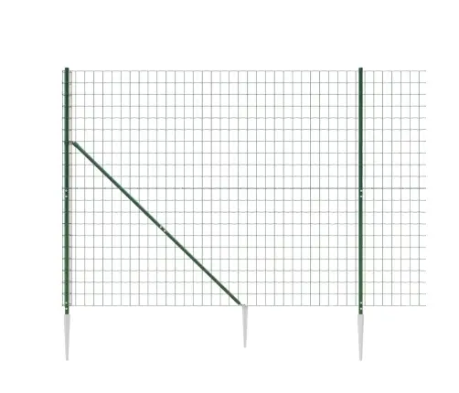 Stiepļu Žogs Ar Zemes Mietiņiem, Zaļš, 2,2X25 M Vidaxl