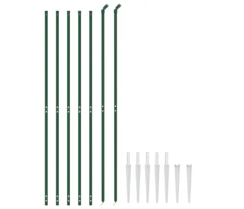 Stiepļu Žogs Ar Zemes Mietiņiem, Zaļš, 1,4X10 M Vidaxl