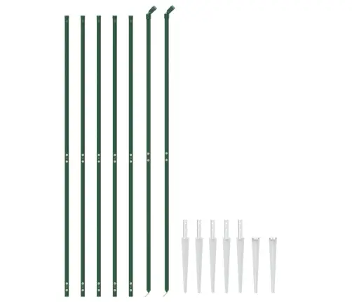 Stiepļu Žogs Ar Zemes Mietiņiem, Zaļš, 2,2X10 M Vidaxl