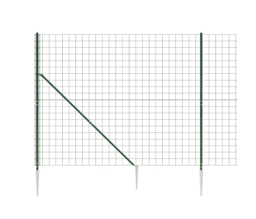 Stiepļu Žogs Ar Zemes Mietiņiem, Zaļš, 1,4X25 M Vidaxl