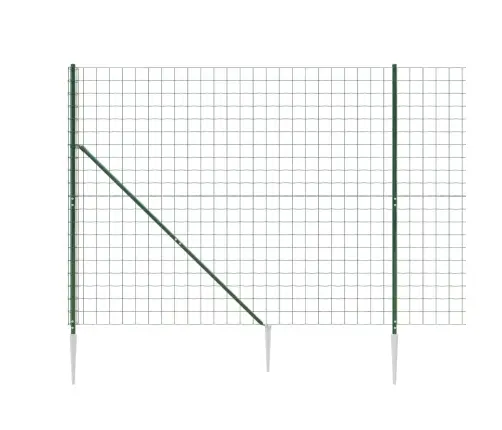 Stiepļu Žogs Ar Zemes Mietiņiem, Zaļš, 2,2X25 M Vidaxl