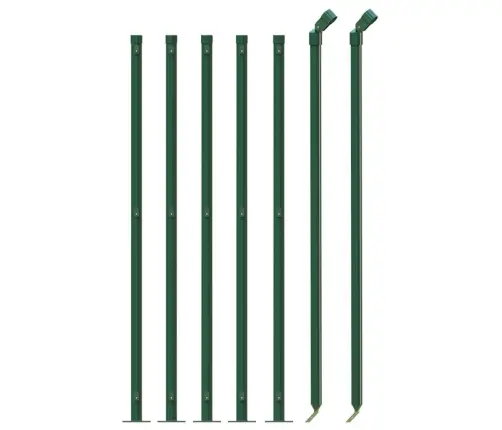 Vielinė Tinklinė Tvora Su Flanšais, Žalios Spalvos, 0,8X10M