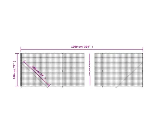 Stiepļu Žogs Ar Atloku, 1,8X10 M, Zaļš Vidaxl