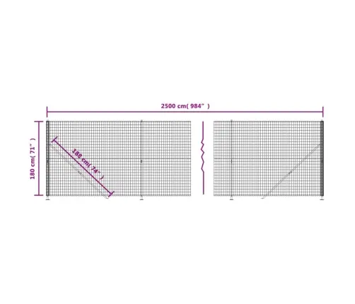 Stiepļu Žogs Ar Atloku, 1,8X25 M, Zaļš Vidaxl