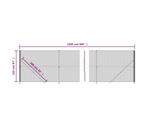 Vielinė Tinklinė Tvora Su Flanšais, Žalios Spalvos, 2,2X25M