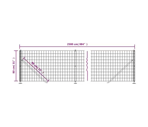 Stiepļu Žogs Ar Atloku, Zaļš, 0,8X25 M Vidaxl